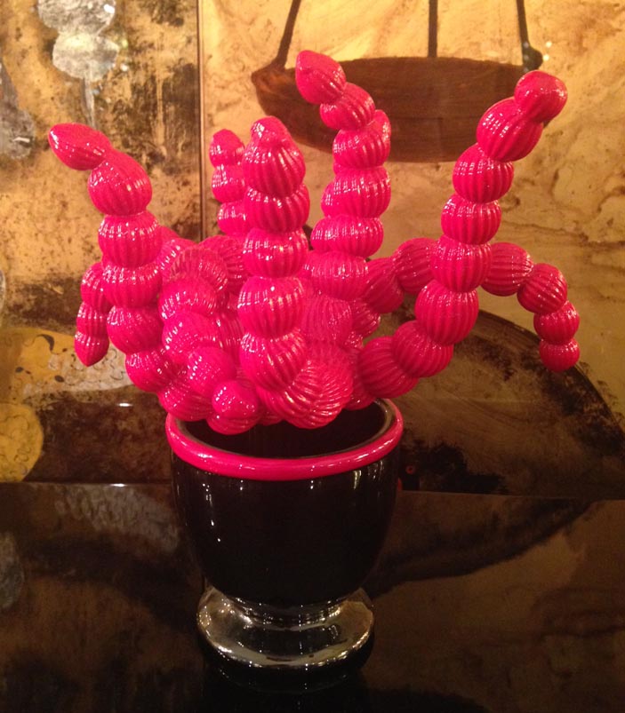 Vetri Vintage Cactus rosso e nero del XX Secolo Anni 70Pezzo di storia autentico - Robertaebasta® Art Gallery opere d’arte esclusive.